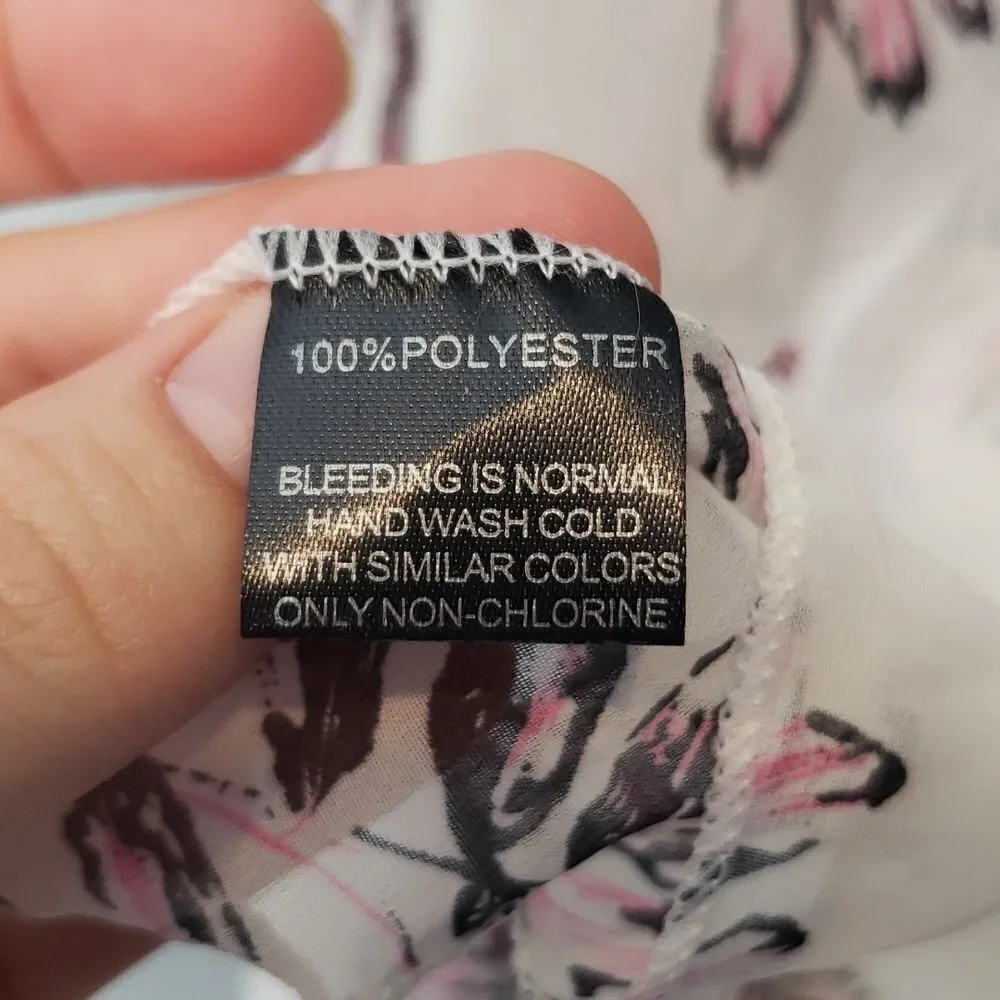 Floral Print Women's Scarf - Pink and White